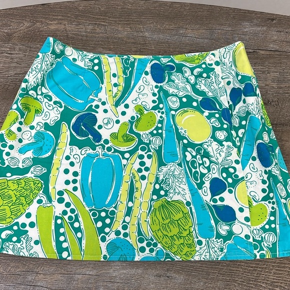 Lilly Pulitzer VTG White Label ‘Cruisin’/‘Vegetable’ Reversible Wrap Skirt - Picture 7 of 11